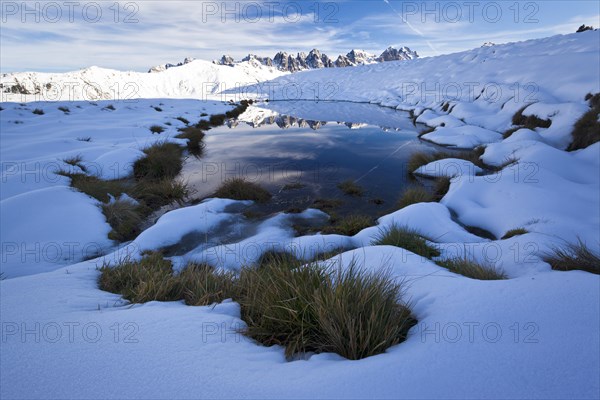 Kalkkoegel Range reflected in the water