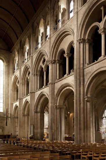 The nave at Romsey Abbey