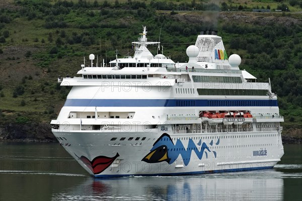 Luxury cruise ship AIDAcara in the Port of Akureyri