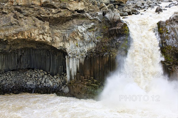 Basalt columns at the Aldeyjarfoss waterfall