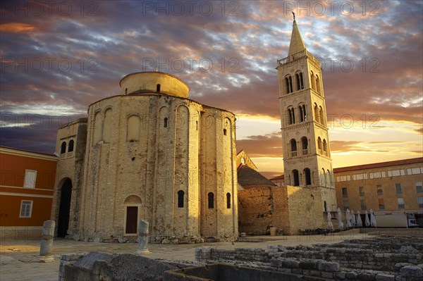 The pre-Romanesque Byzantine St Donat's Church and the Campanile bell tower of St Anastasia Cathedral