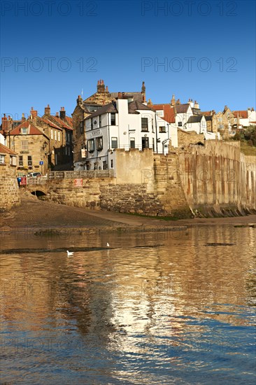 Beach and slipway of historic fishing village of Robin Hood's Bay