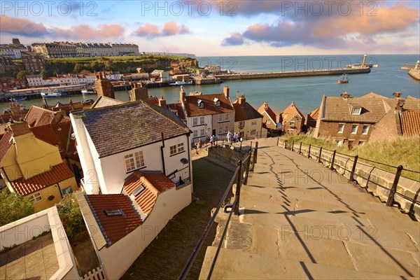 199 steps overlooking Whitby harbour