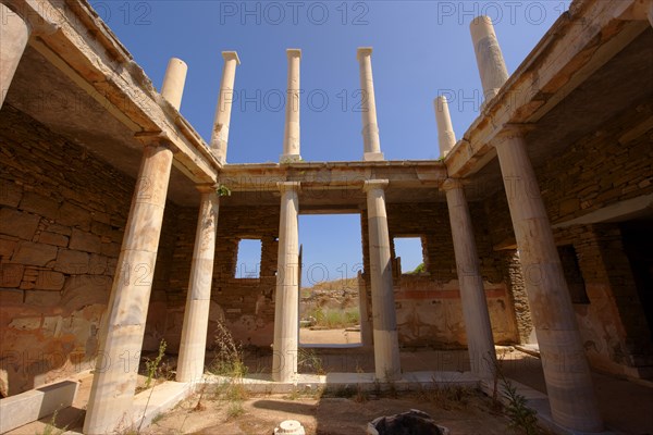 The ruins of the Greek Villa in the city of Delos