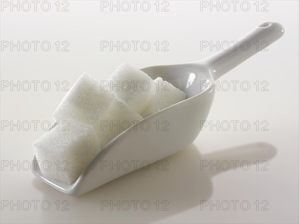 White refined sugar cubes