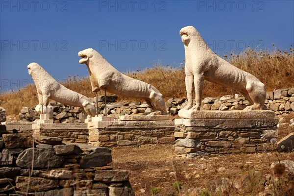 The Avenue of the Lions in the ruins of the Greek city of Delos