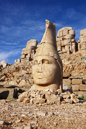 Broken statues around the tomb of Commagene King Antiochus