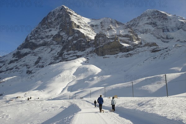 The north face of the Eiger mountain near Kleine Scheidegg