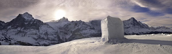 Winter snow in the mountains near Grindelwald First