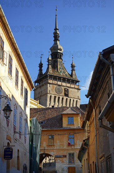 Medieval clock tower and gate of Sighisoara Saxon fortified medieval citadel