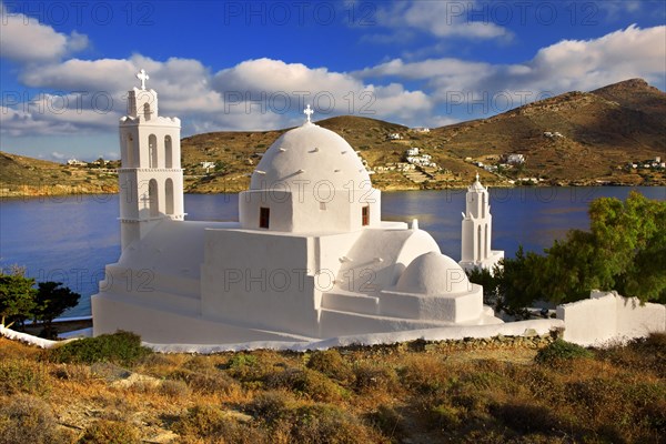 The Byzantine church of Agia Irene on the harbour of Ormos