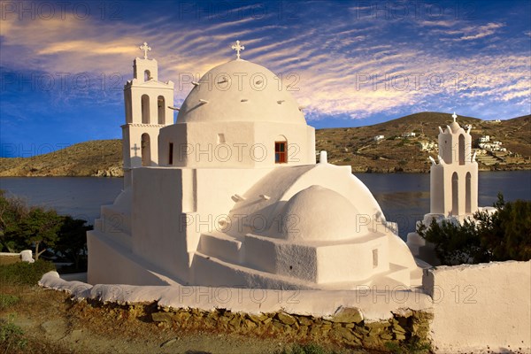 The Byzantine church of Agia Irene on the harbour of Ormos
