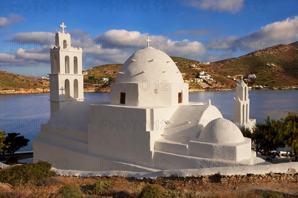 The Byzantine church of Agia Irene on the harbour of Ormos