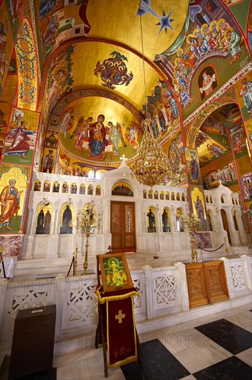 The Byzantine style frescos of the new Orthodox church of Omala