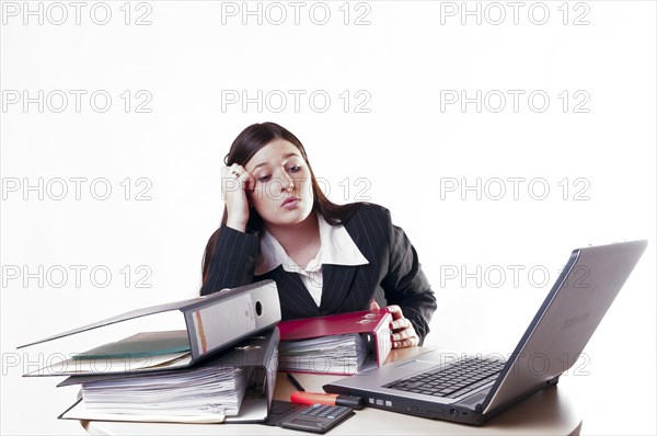 Businesswoman with folders