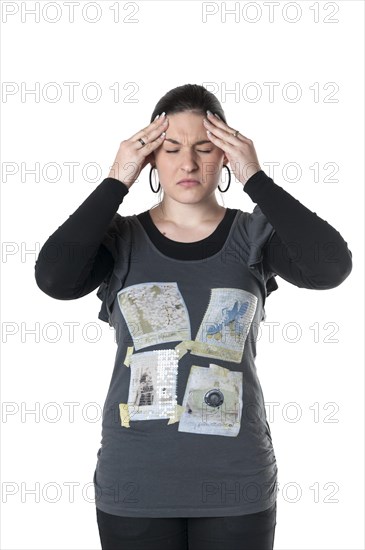 Young woman with a headache