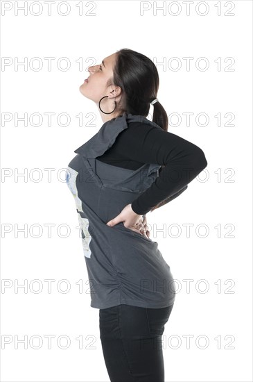 Young woman with back pain