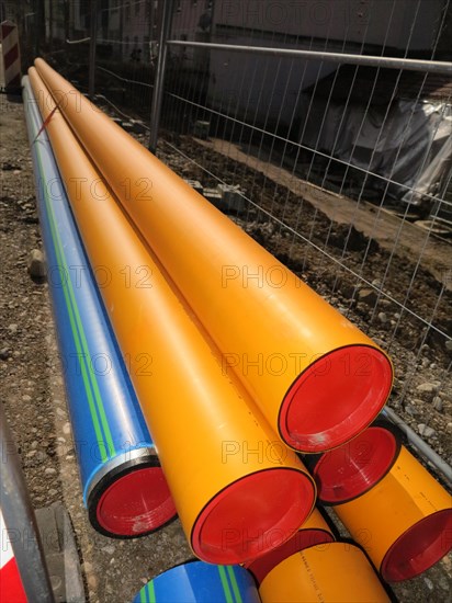 Pipes at a construction site