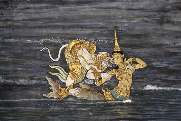 Ramakien mural in Phra Rabieng