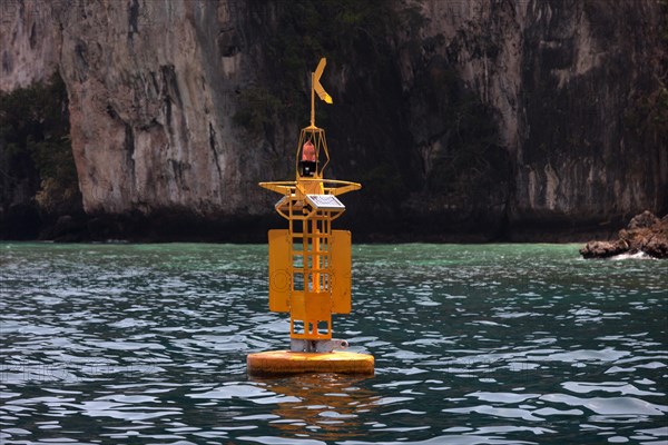 Yellow warning buoy from the tsunami early warning system
