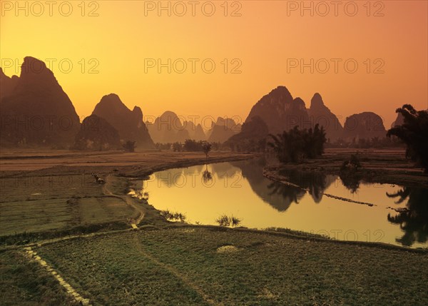 Karst mountain landscape along the Yulong River