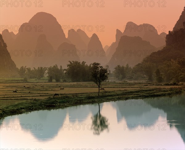 Karst mountain landscape along the Yulong River