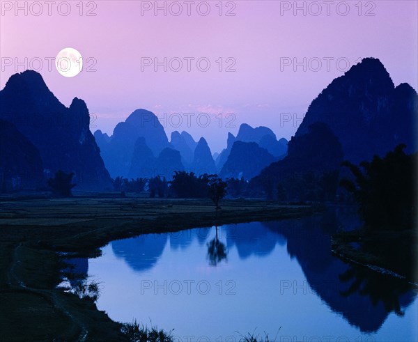 Karst mountain landscape along the Yulong River