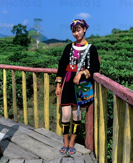 Miao girl wearing a traditional ethnic costume