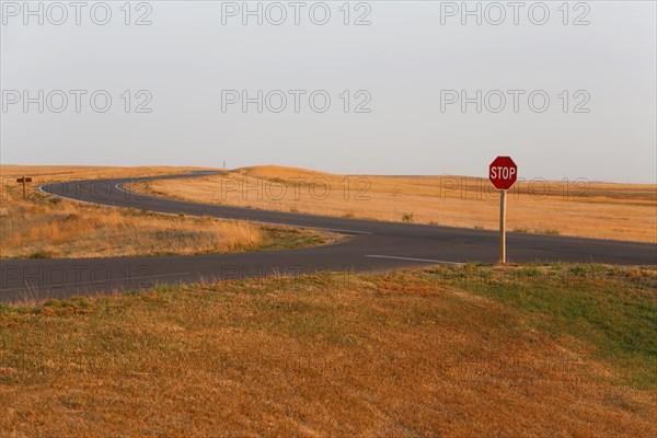 Stop sign on the prairie