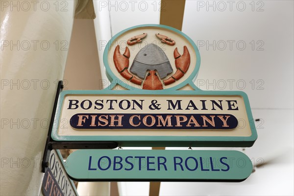 Sign 'Boston and Maine Fish Company'