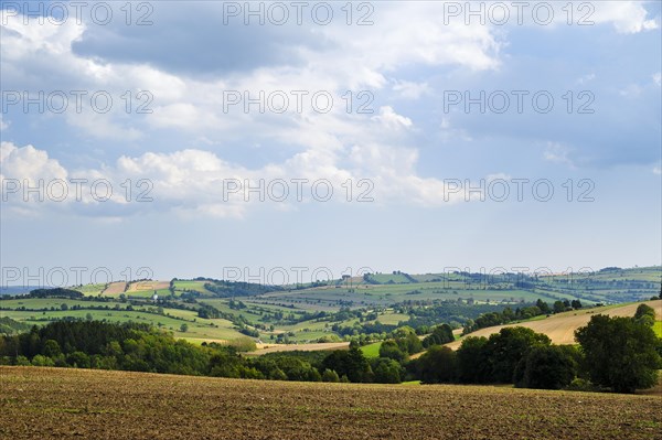 Landscape near the town of Thermalbad Wiesenbad as seen from Freiberger Strasse street