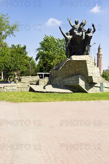 Republic Square with a statue of Kemal Ataturk