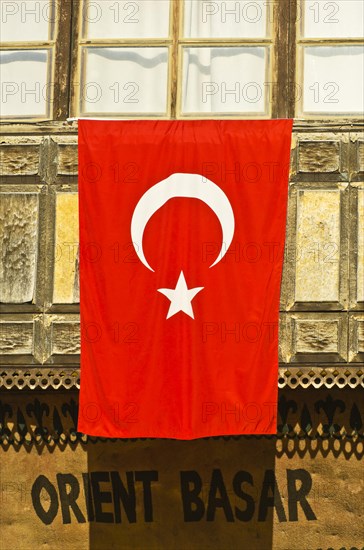 Facade with a Turkish flag