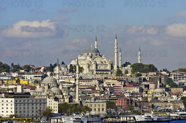 View of the Sueleymaniye Mosque on the right and the New Mosque
