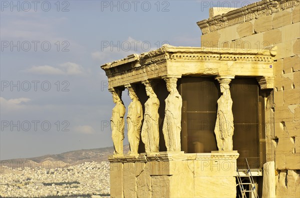 Southern portico of the Erechtheion temple with the Caryatids