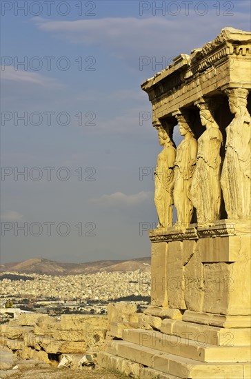 Southern portico of the Erechtheion temple with the Caryatids