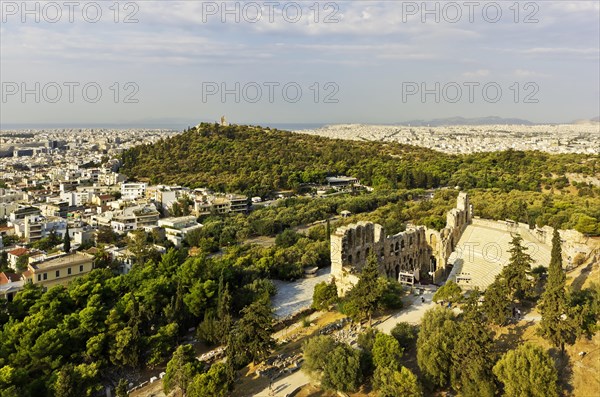 View from the Acropolis over Odeon of Herodes Atticus