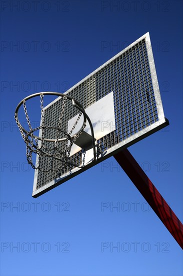 Basketball hoop at a public outdoor basketball court
