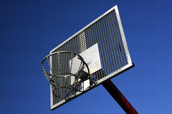 Basketball hoop at a public outdoor basketball court