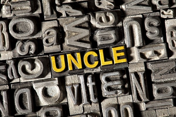 Old lead letters forming the word Uncle