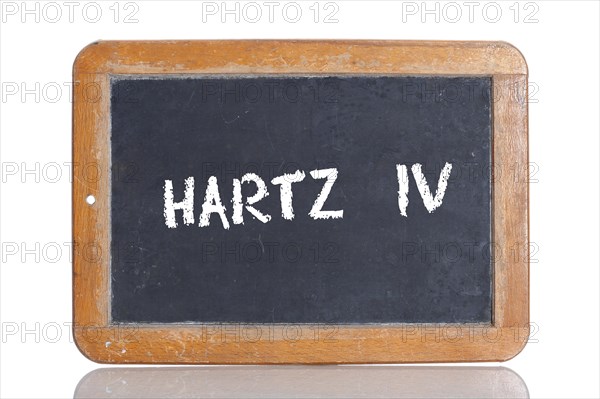 Old school blackboard with the term HARTZ IV