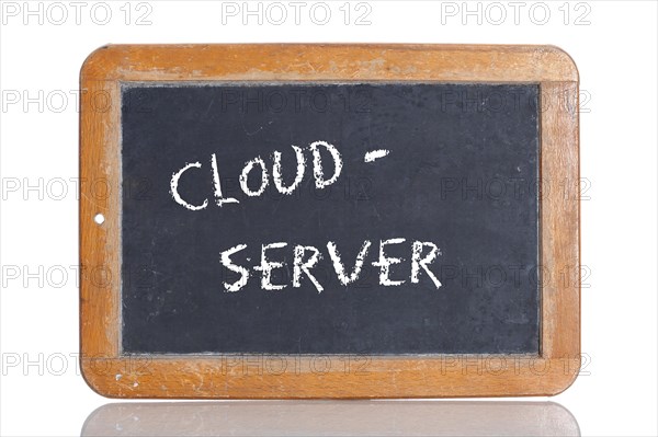 Old school blackboard with the term CLOUD SERVER