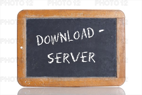 Old school blackboard with the term DOWNLOAD SERVER