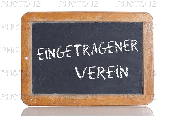Old school blackboard with the term EINGETRAGENER VEREIN