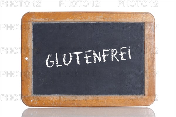 Old school blackboard with the term GLUTENFREI