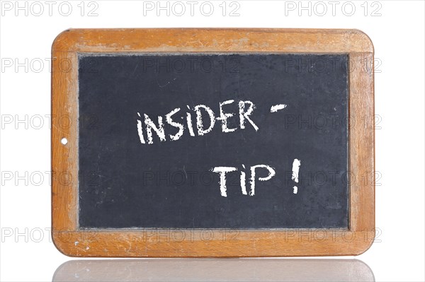 Old school blackboard with the term INSIDERTIPP