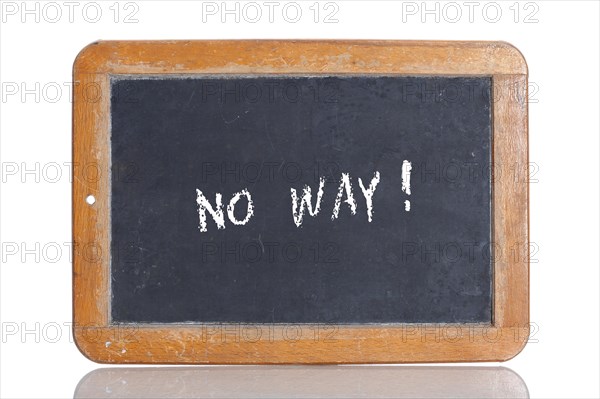 Old school blackboard with the term No way