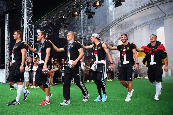 Reception of the German national team after their victory at the FIFA World Cup 2014 on the fan mile at the Brandenburg Gate