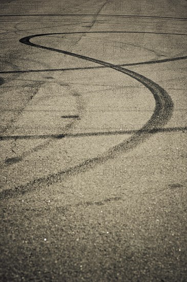 Skidmarks on street