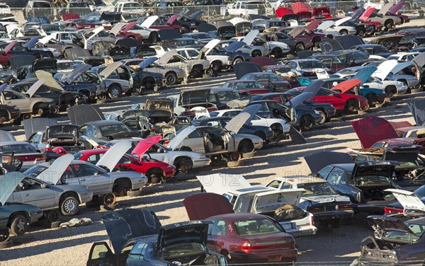 Junk cars at a scrap yard